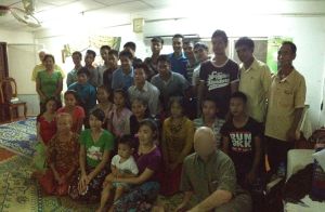 Getting ready to eat after the message in a Restricted Nation